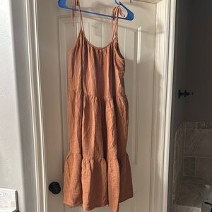 Women's Brown Sleeveless Dress